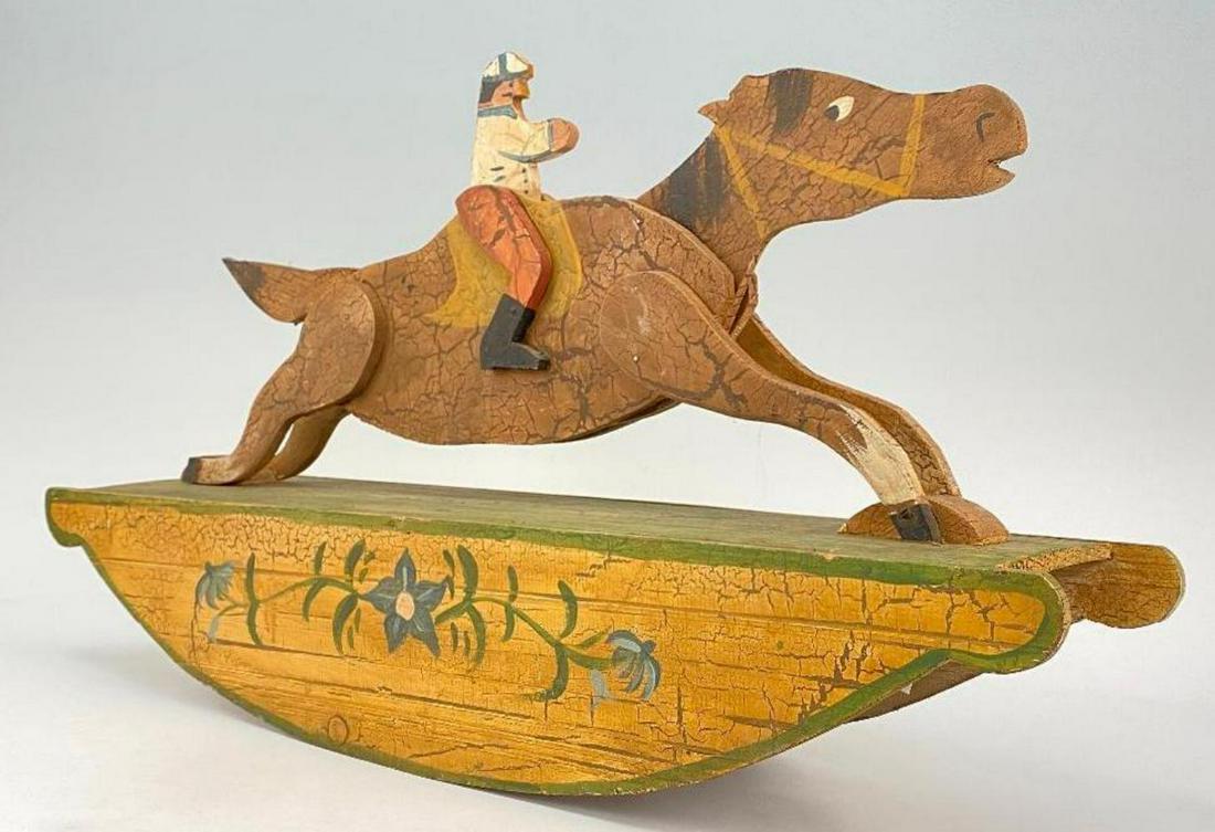American Folk Art Rocking Horse with Jockey (1 of 13)