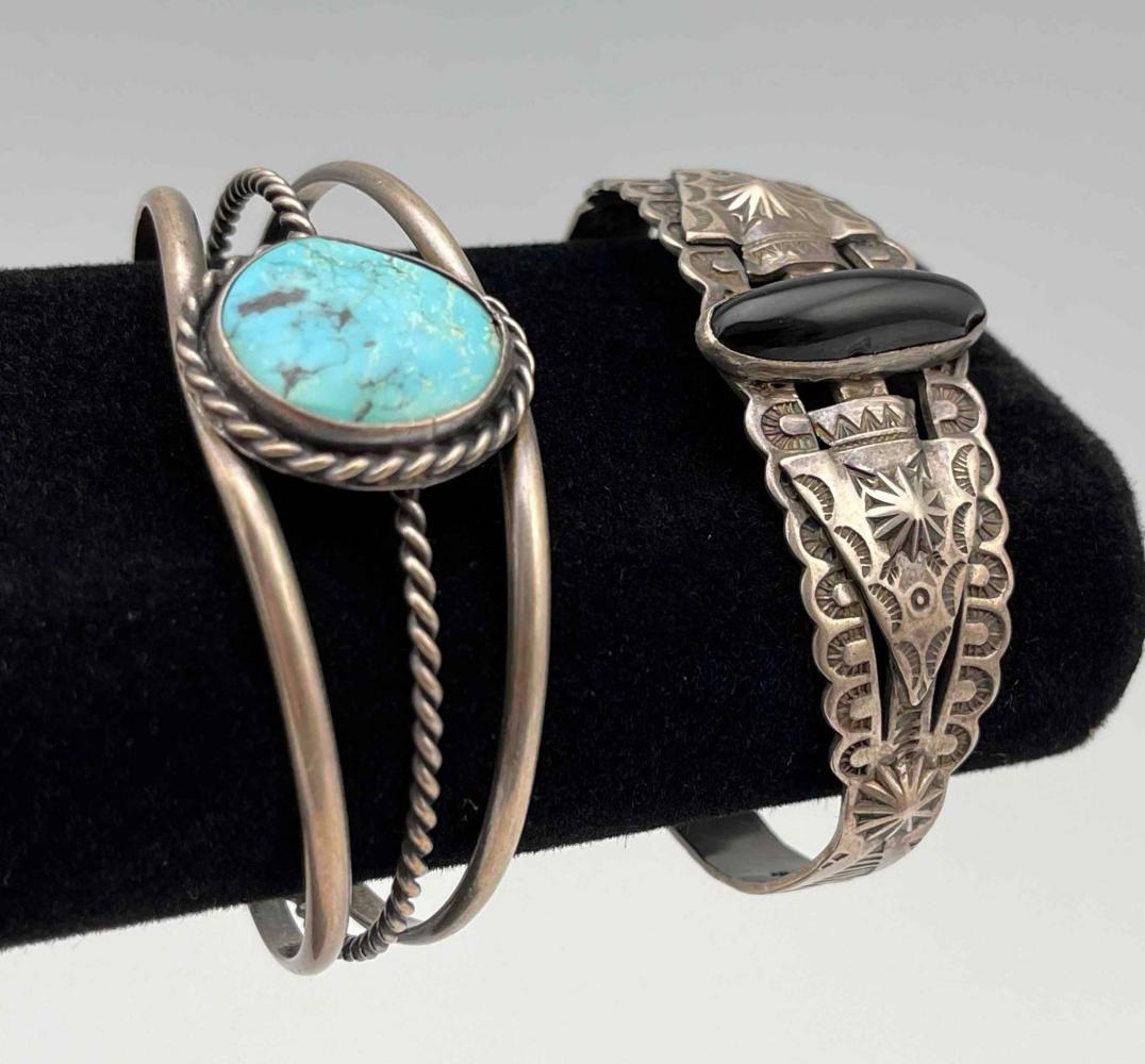 2 Sterling Silver Native American Cuff Bracelets (1 of 10)