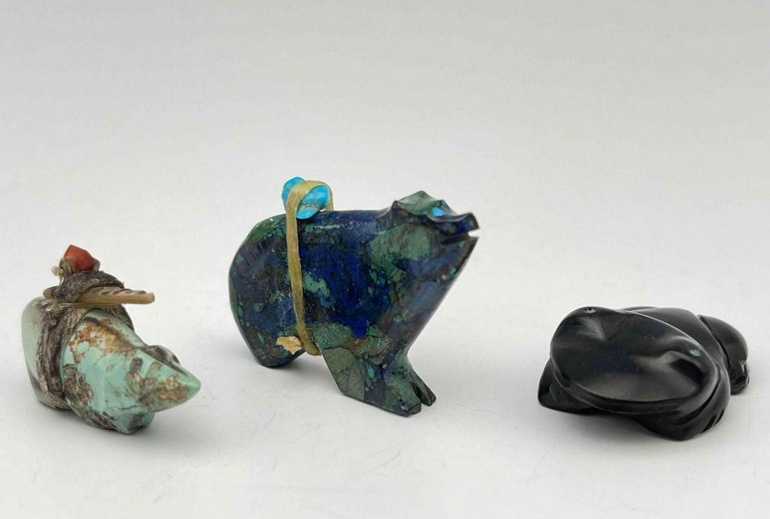 3 Native American Hand Carved Fetishes (1 of 8)