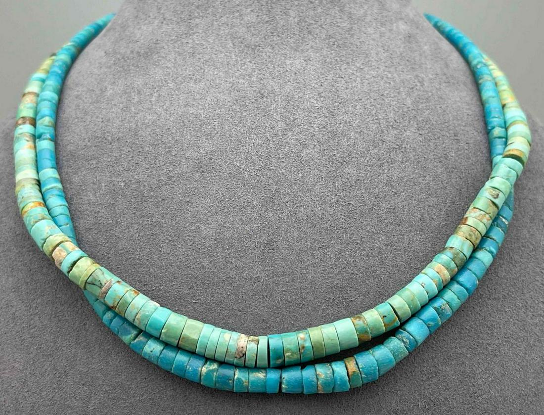 2 Native American Turquoise Bead Necklaces (1 of 6)