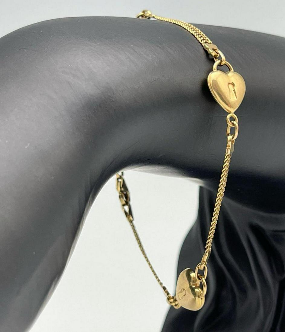 14K Italian Heart Bracelet (1 of 9)