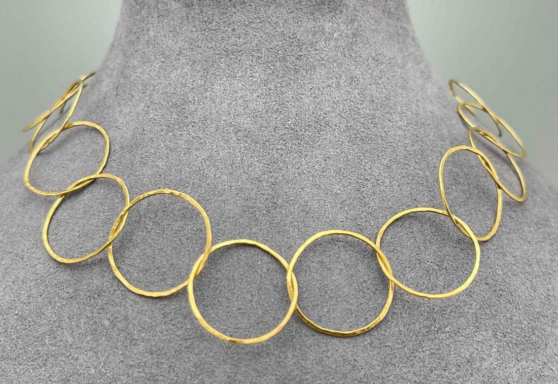 14k Gold Open Link Necklace With Pearl Pendant (1 of 3)