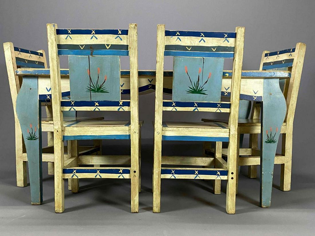 Early New Mexican Painted Dining Set (1 of 20)