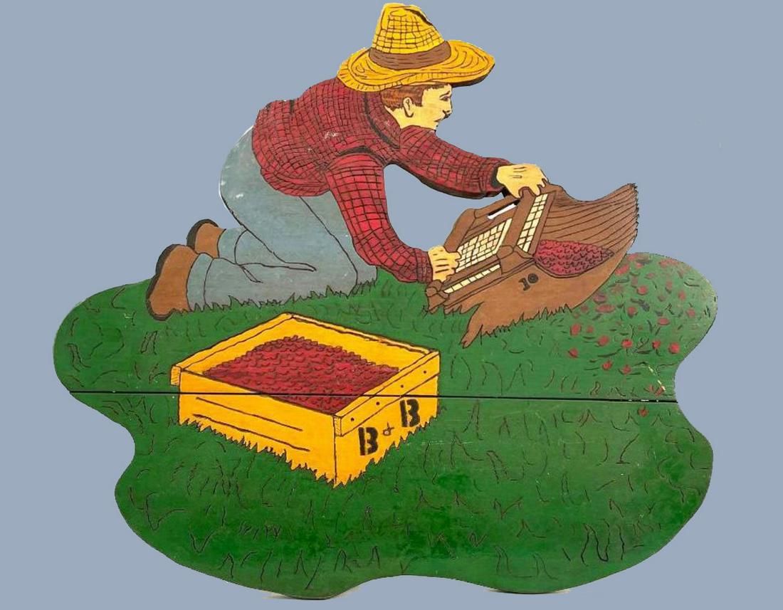 Cranberry Farm Painted Folk Art Trade Sign (1 of 12)
