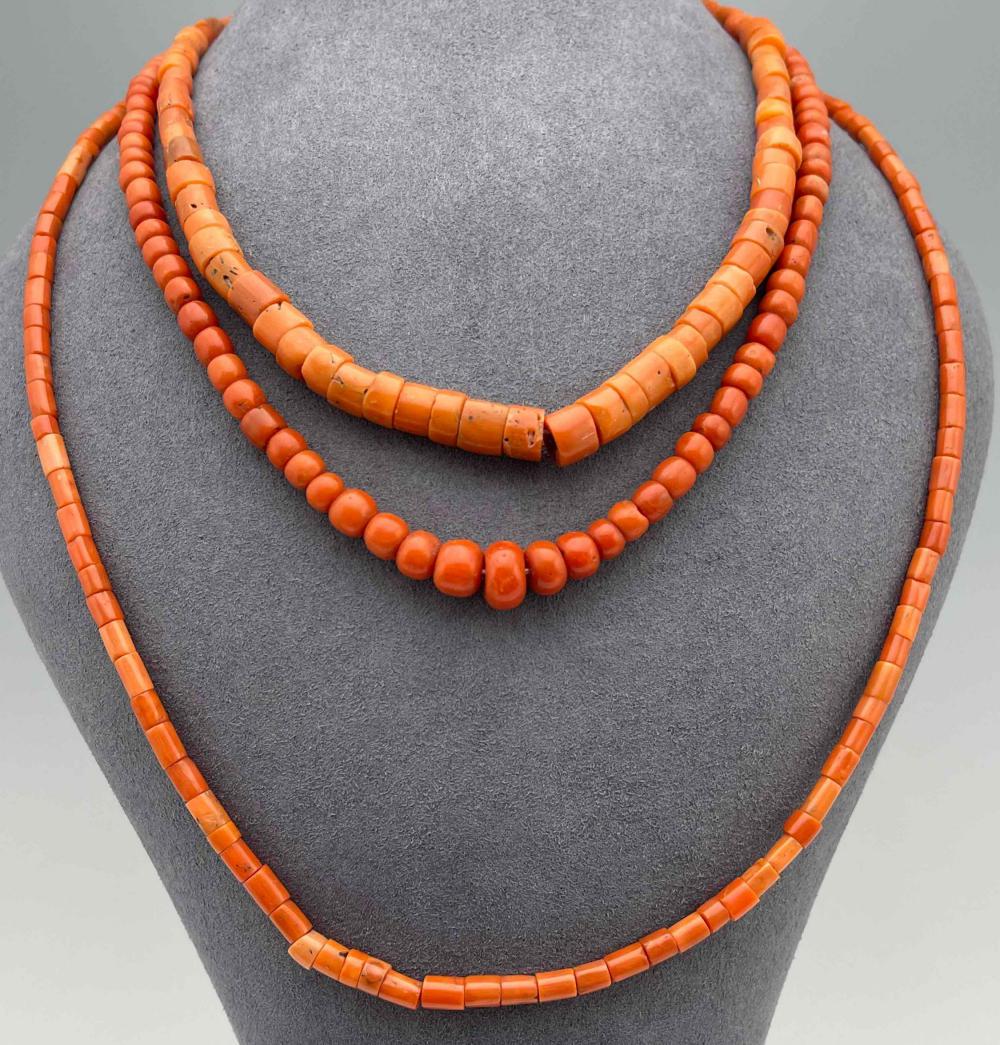 3 Vintage Coral Necklaces (1 of 8)