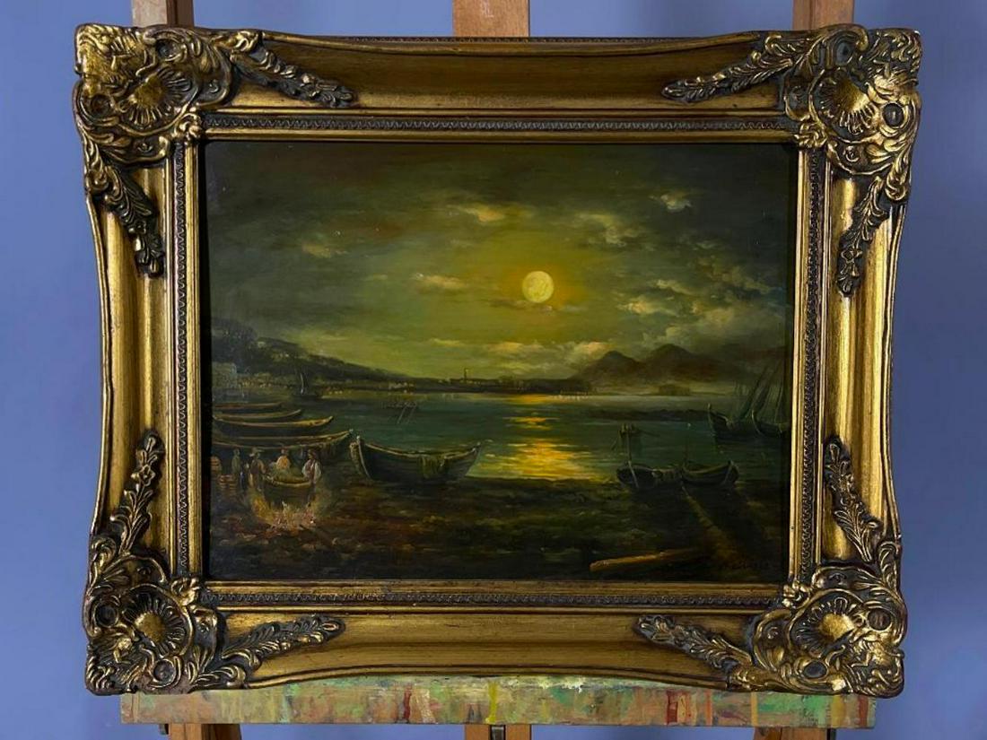 Italian School, Bay Scene, Oil on Board, Signed (1 of 18)