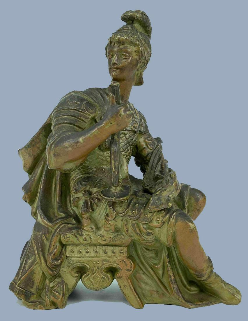 Antique Cold Painted Bronze Sculpture of a Roman (1 of 11)
