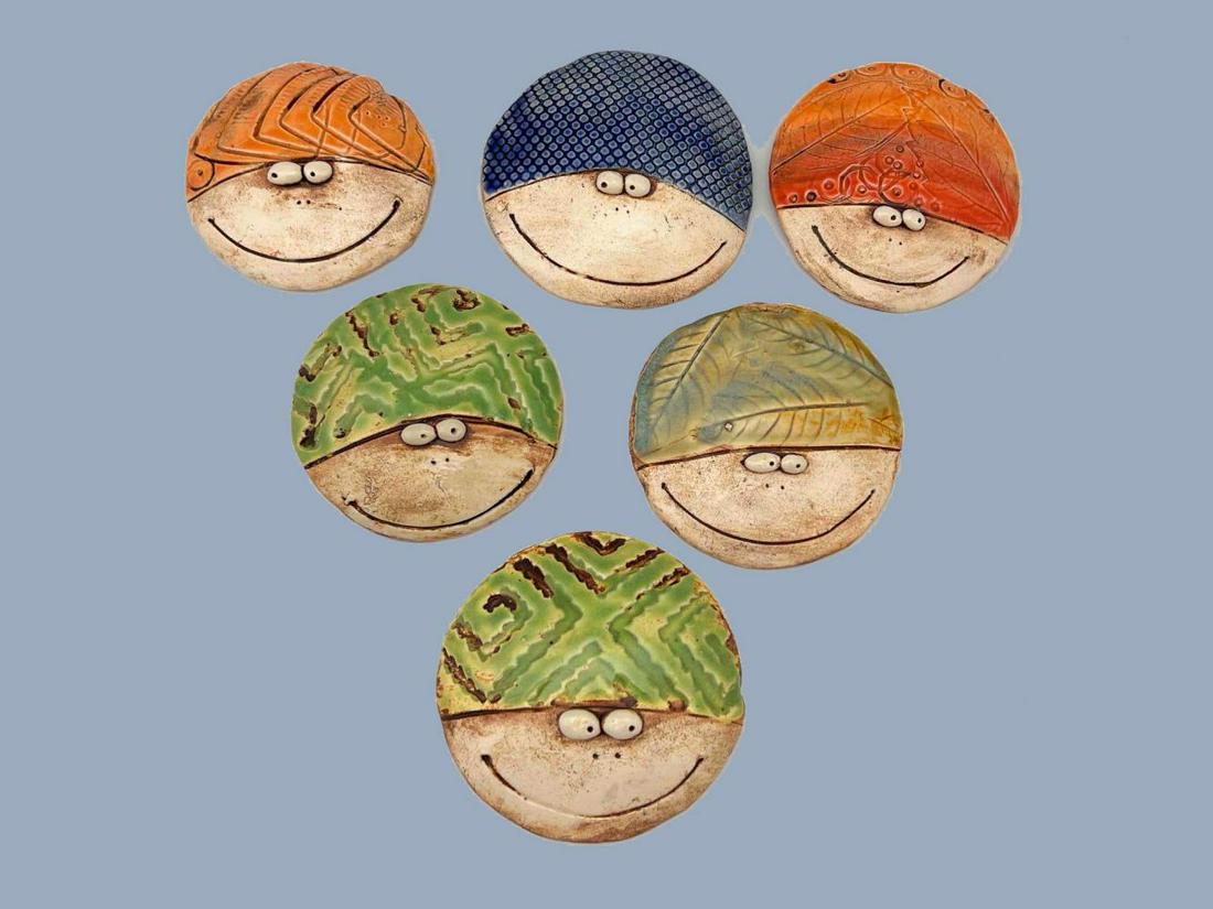 6 Wild Earth Stoneware Faces (1 of 6)