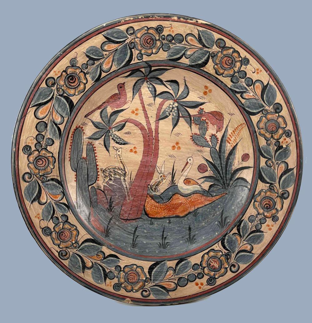 Large Vintage Mexican Charger With Animals (1 of 14)