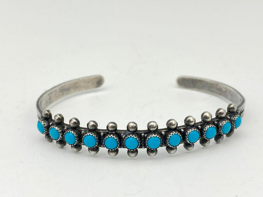 Native American Sterling Silver Turquoise Bracelet (1 of 6)