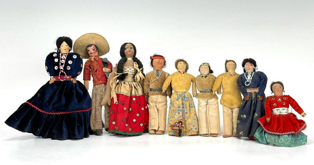 Lot of 10 Native American and Mexican Folk Art Dolls (1 of 19)
