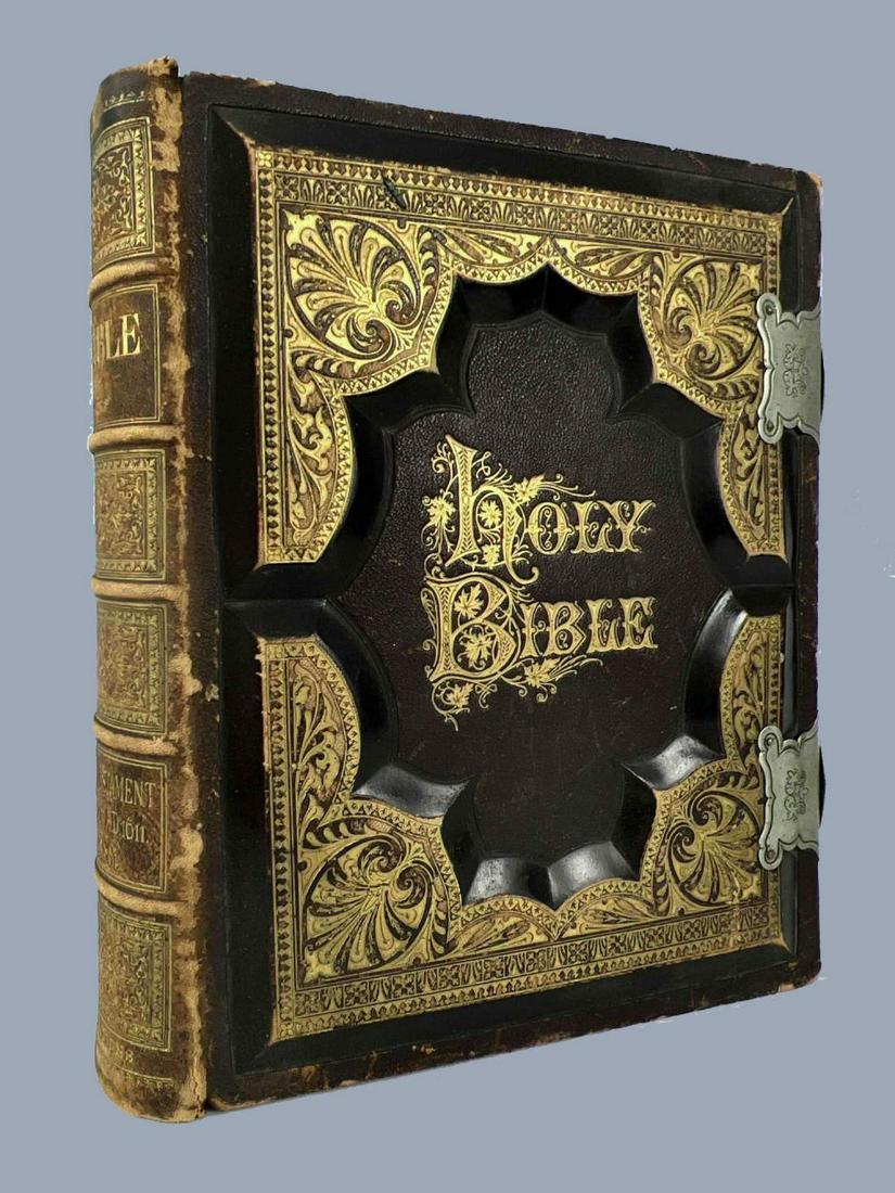 Antique Holy Bible. Dated 1883 With Gilt Lettering & (1 of 20)