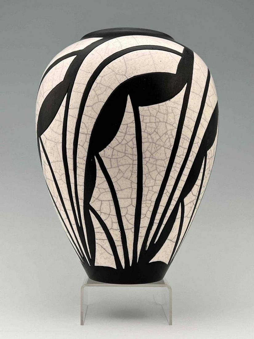 John Mankameyer Pottery Modernist Black & White Vase (1 of 11)