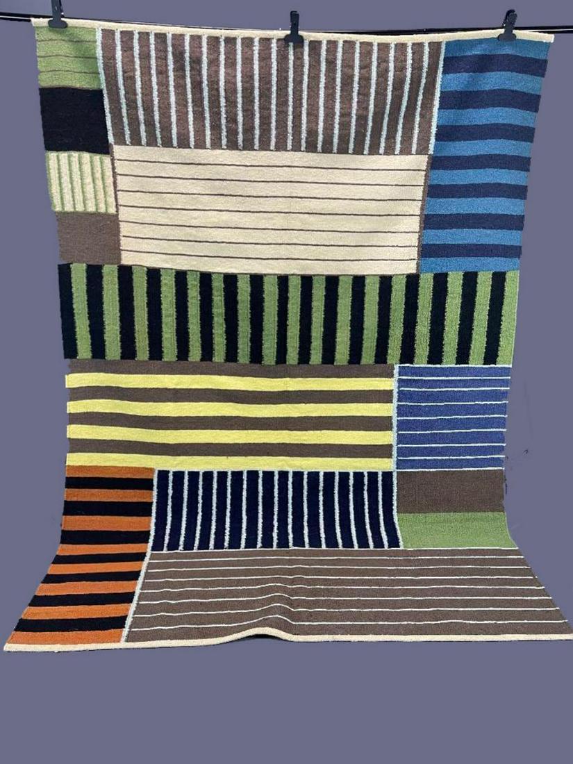 Mid Century Modern Geometric Patchwork Kilim Rug (1 of 8)