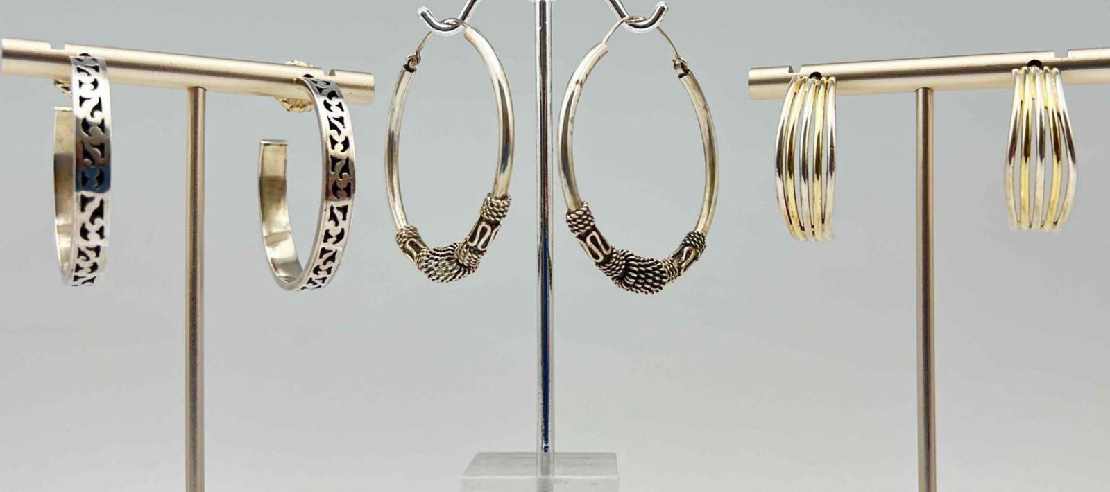 3 Pairs Of Sterling Silver Earrings (1 of 13)