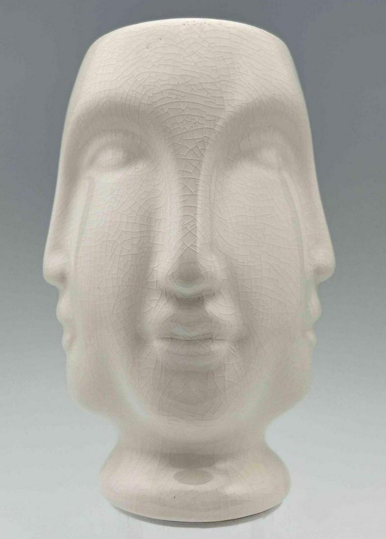 Modernist Perpetual Face Ceramic Vase, After Fornasetti (1 of 9)