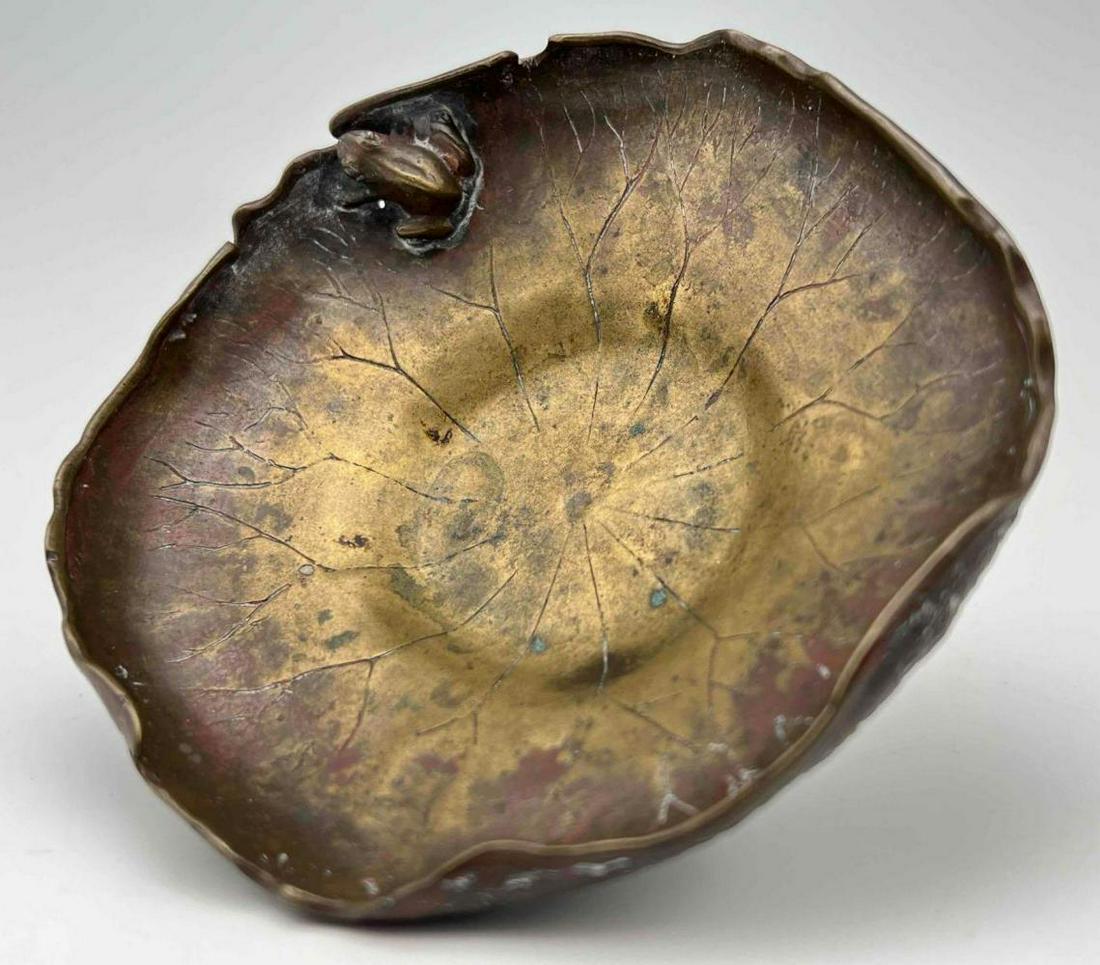 Japanese Bronze Lily Pad and Frog Dish (1 of 9)
