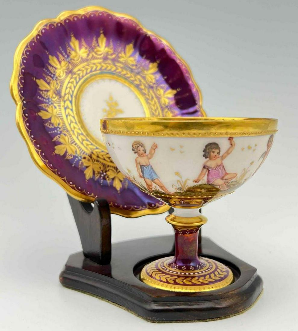 Ambrosius Lamm Dresden German Porcelain Sherbet and (1 of 17)