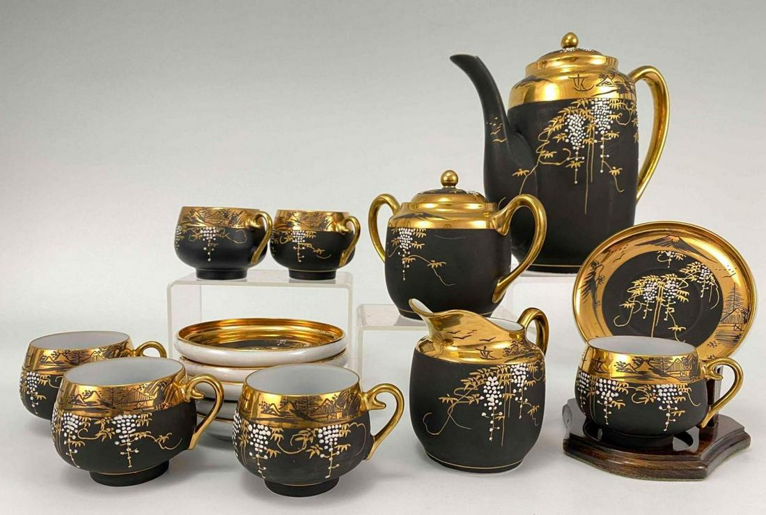 Soko China Mid Century Matte Black and Gilt Porcelain (1 of 18)
