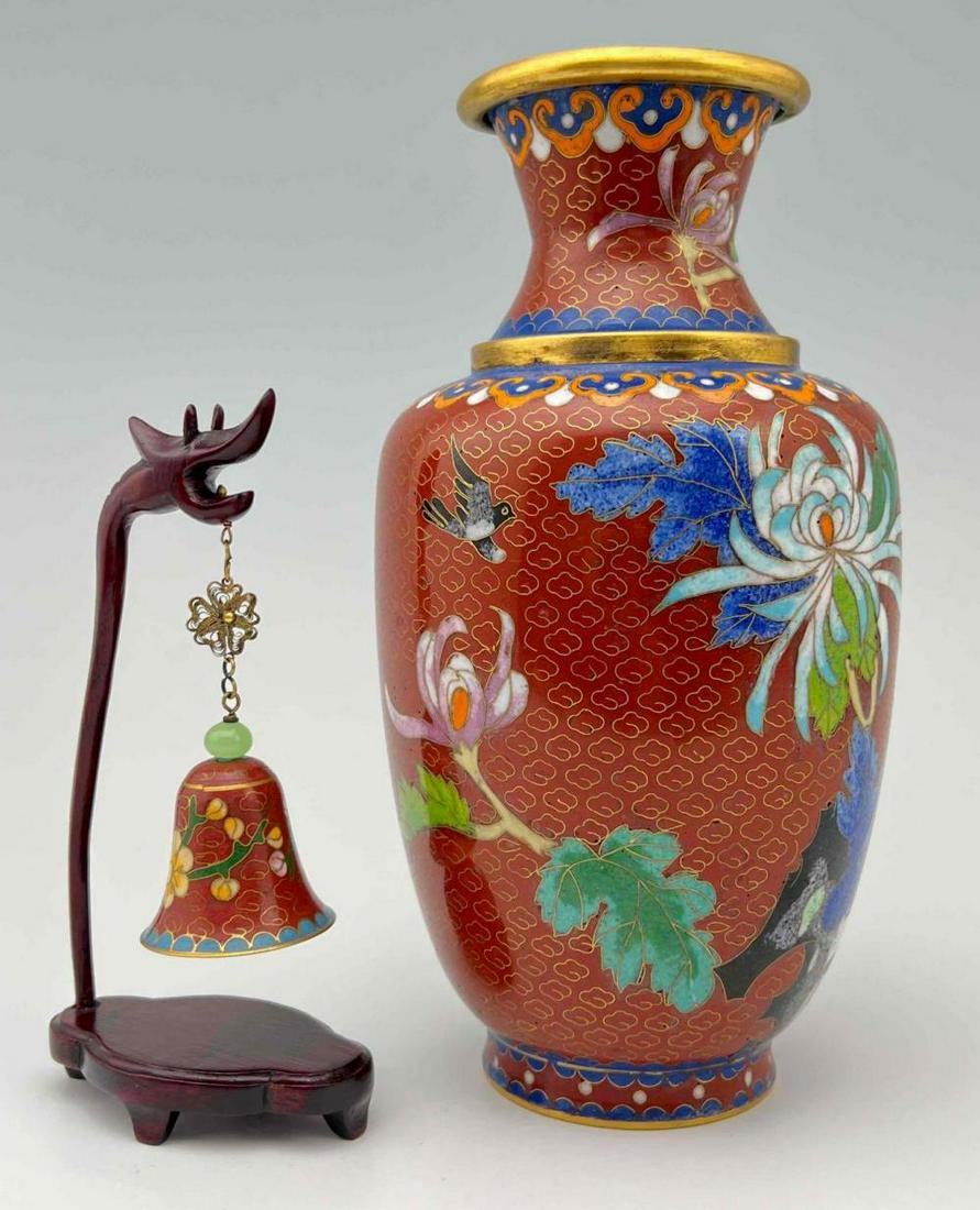 Chinese Cloisonne Vase and Bell (1 of 19)