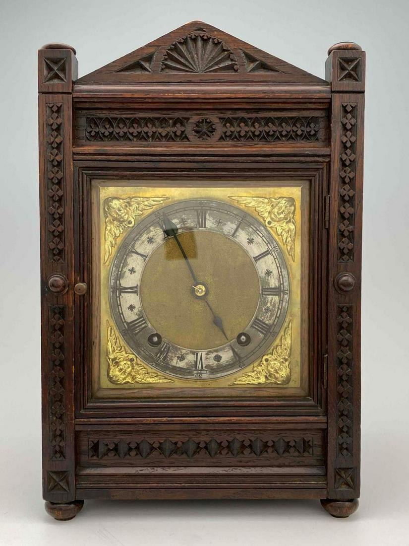 Antique German Carved Mantel Clock (1 of 12)