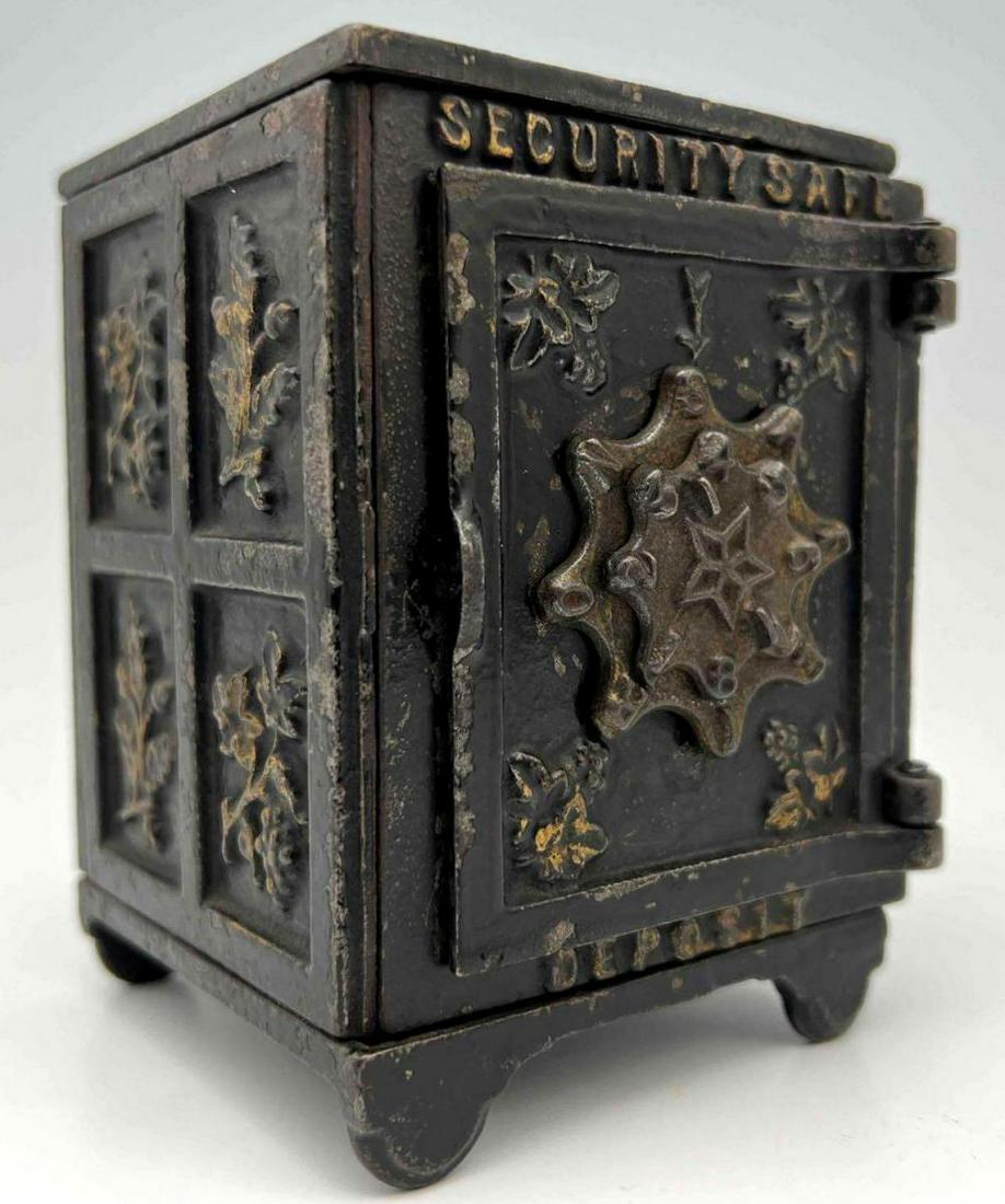 Antique Iron Security Safe Bank (1 of 9)