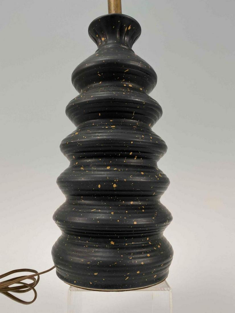Mid Century Modern Black Ceramic Beehive Lamp (1 of 13)