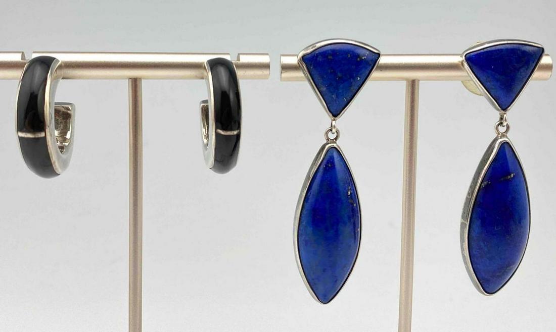 Sterling Silver Lapis And Black Onyx Earrings (1 of 12)