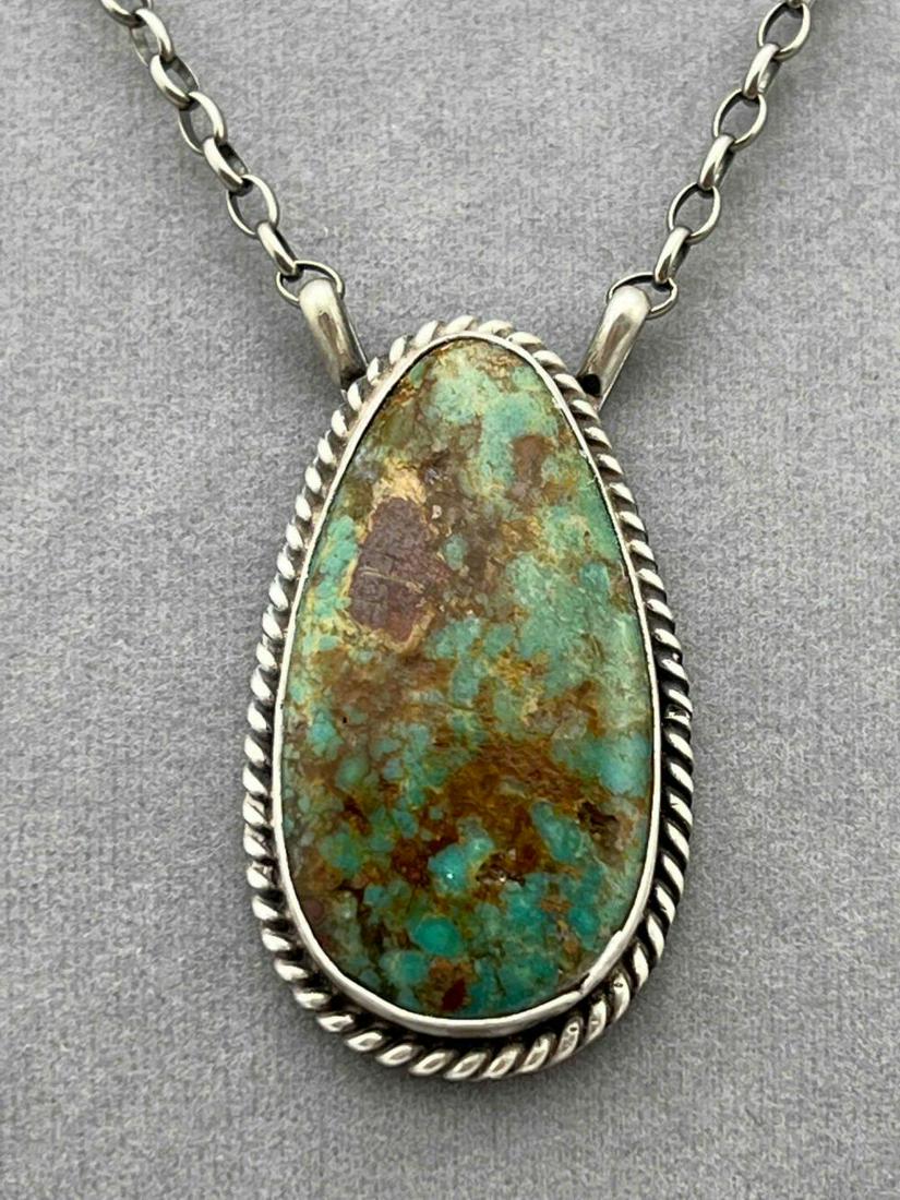 Navajo Sterling Silver Royston Turquoise Necklace (1 of 7)