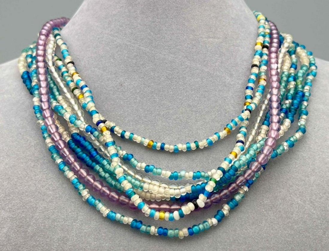 Five Strands of Glass Trade Beads, Probably African (1 of 15)