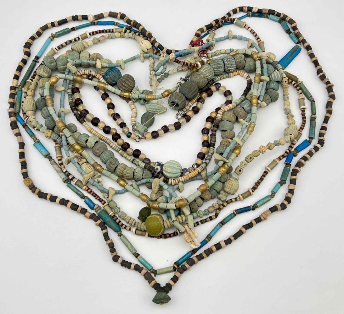 Nine Strands of African Trade Beads, Including Clay, (1 of 20)