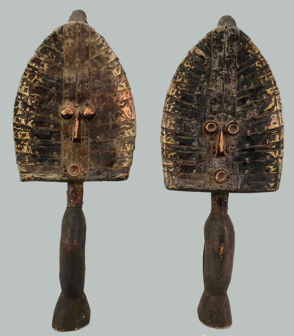 Two Kota African Reliquaries, Copper and Wood (1 of 20)