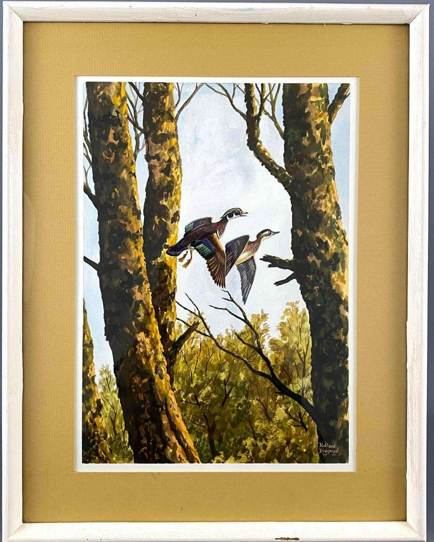 Fine Watercolor Of Wood Ducks In Flight (1 of 12)