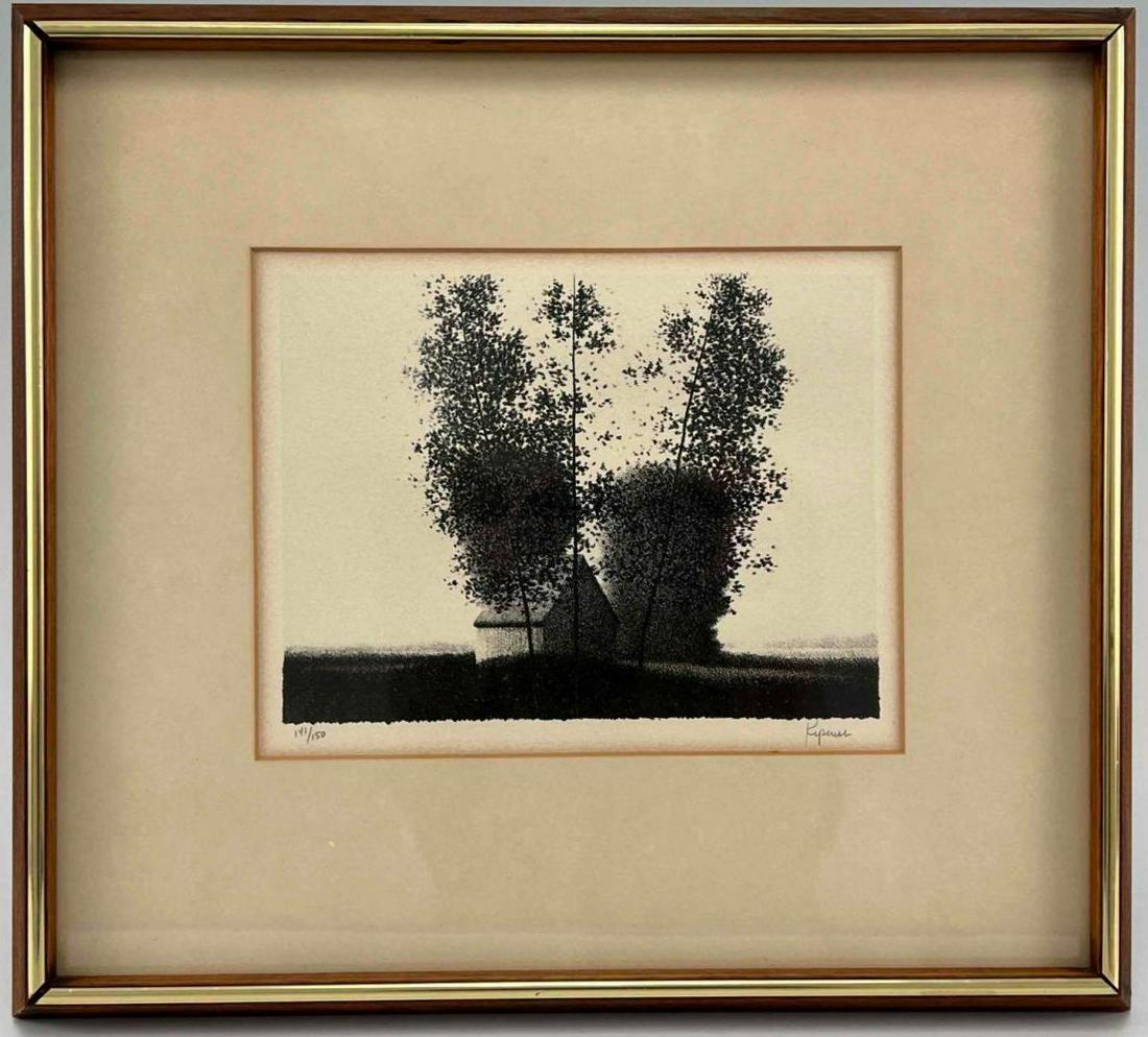 Robert Kipniss (1931-) Barn On Hillside 1977 Stone (1 of 12)