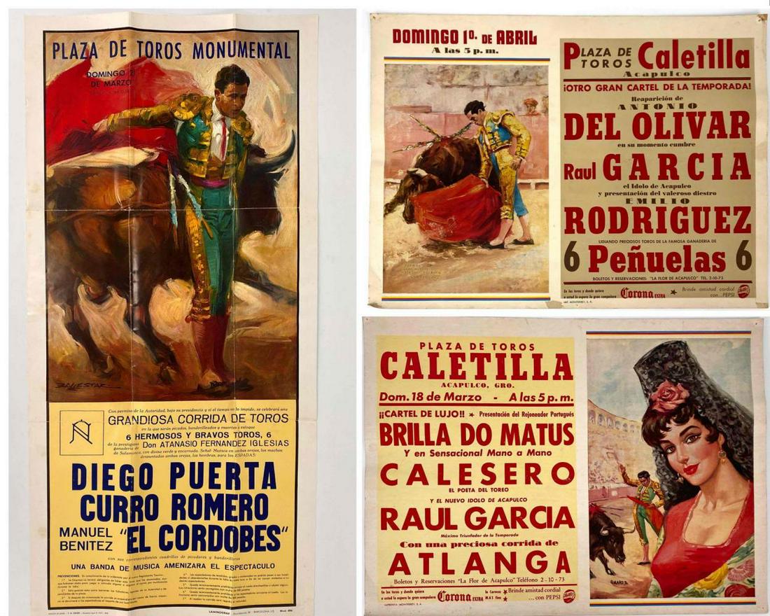 Lot of Three Mid Century Bullfighting Posters (1 of 20)