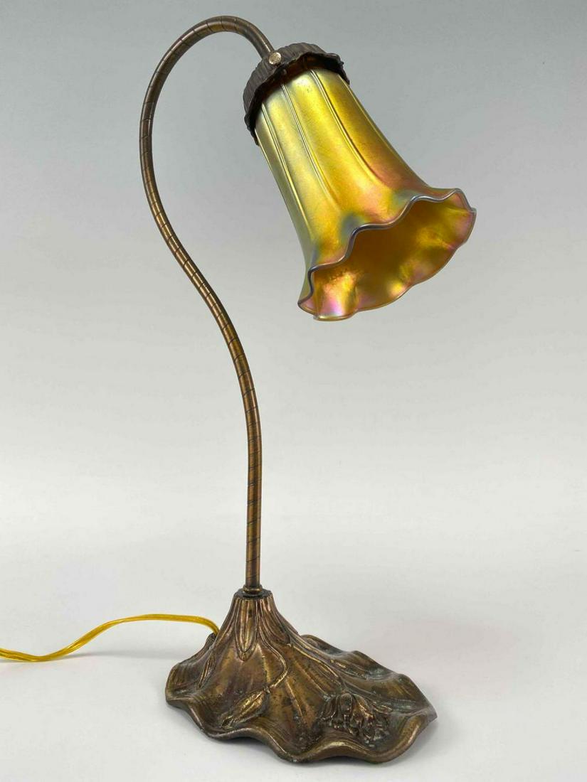 Lundberg Studios Art Glass With Art Nouveau Style Lamp (1 of 14)