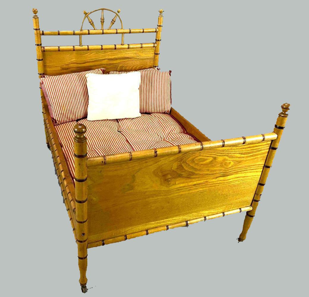 Antique Child's Aesthetic Movement Faux Bamboo Bed (1 of 20)