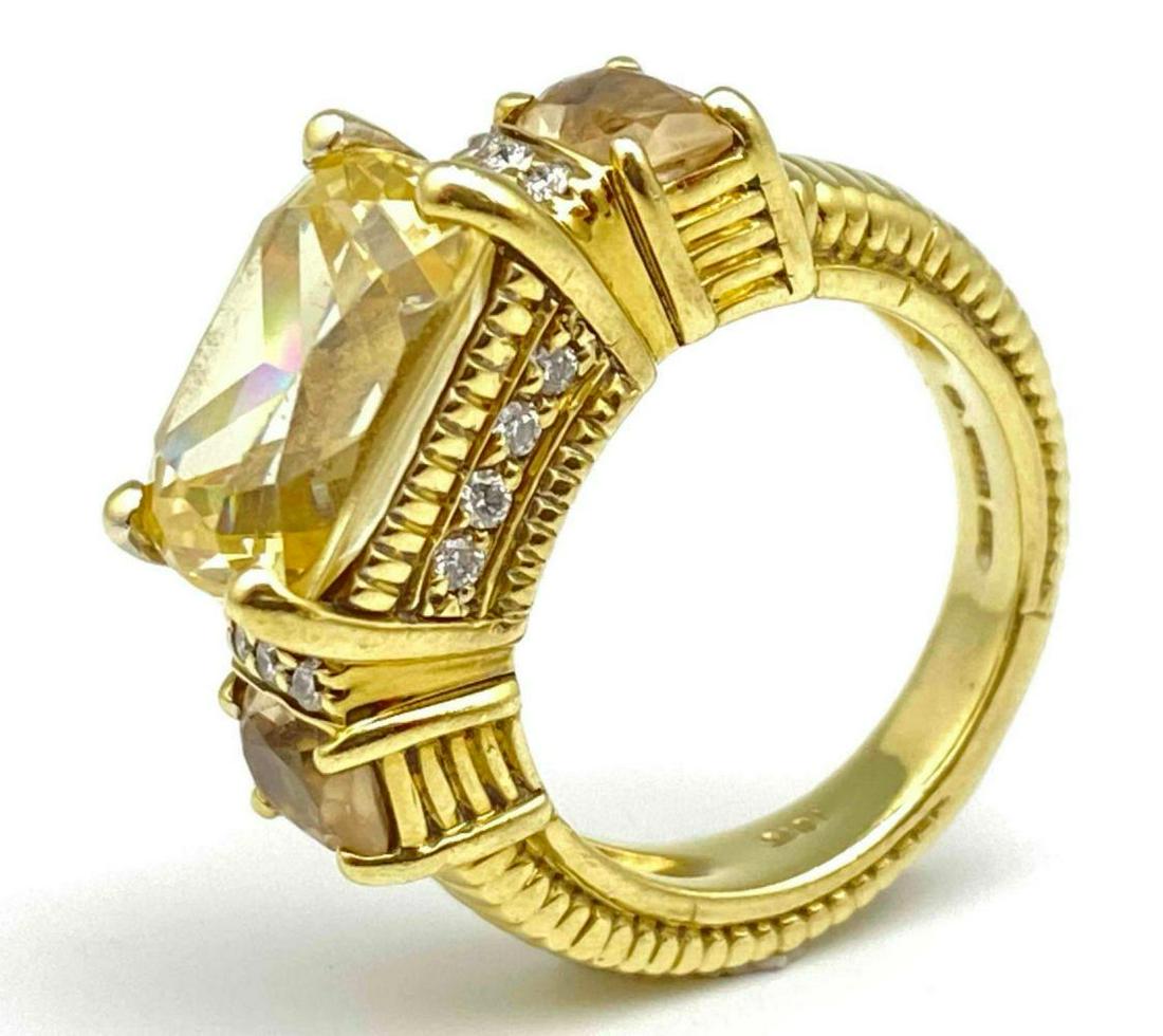 18K Judith Ripka Citrine And Diamond Ring (1 of 10)