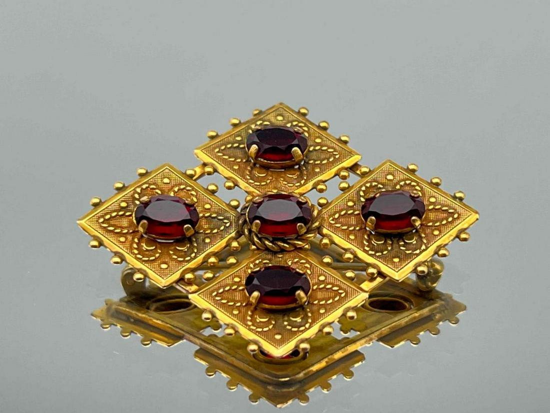 10K Gold Garnet Pin (1 of 6)