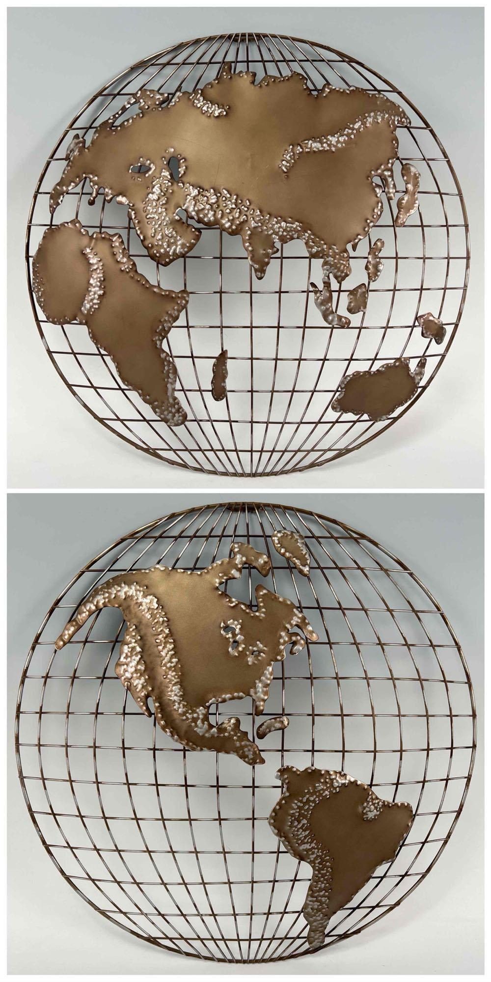 Curtis Jere, Pair of Earth Globe Mid Century Wall (1 of 17)