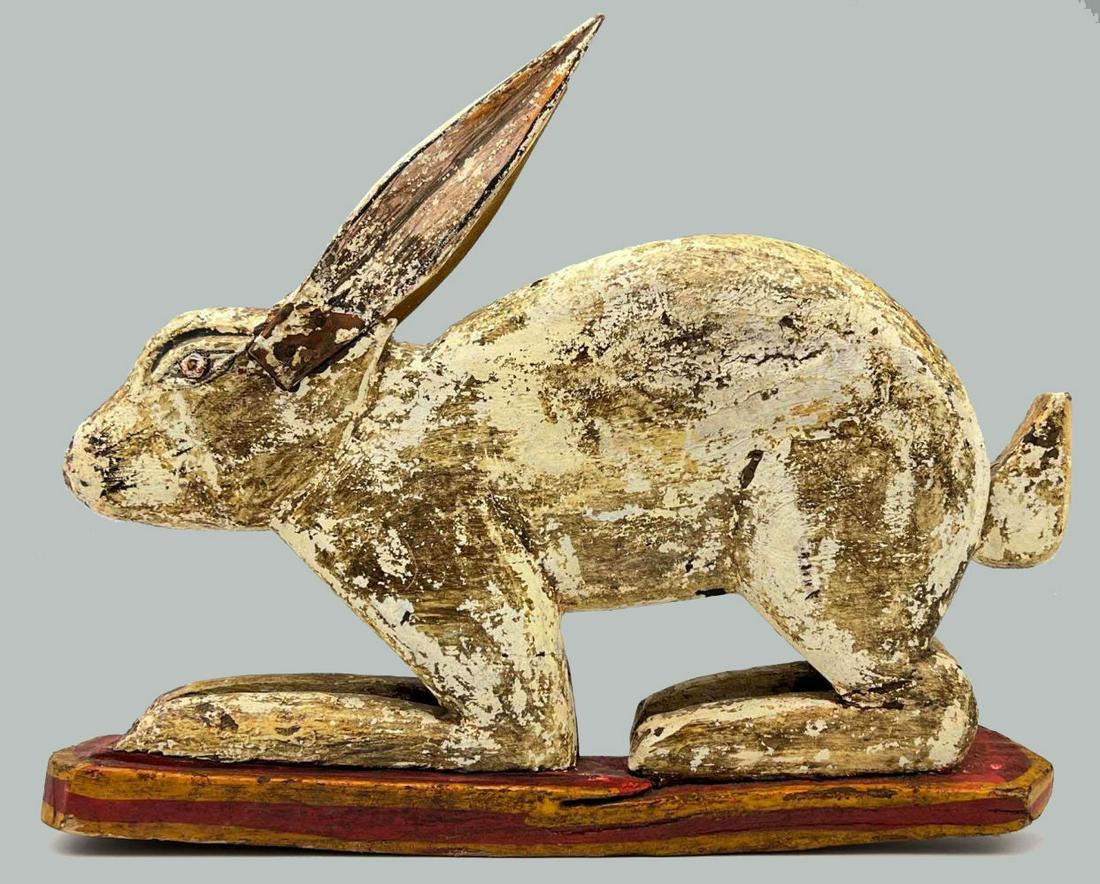 Exceptional American Folk Art Rabbit Carving (1 of 11)