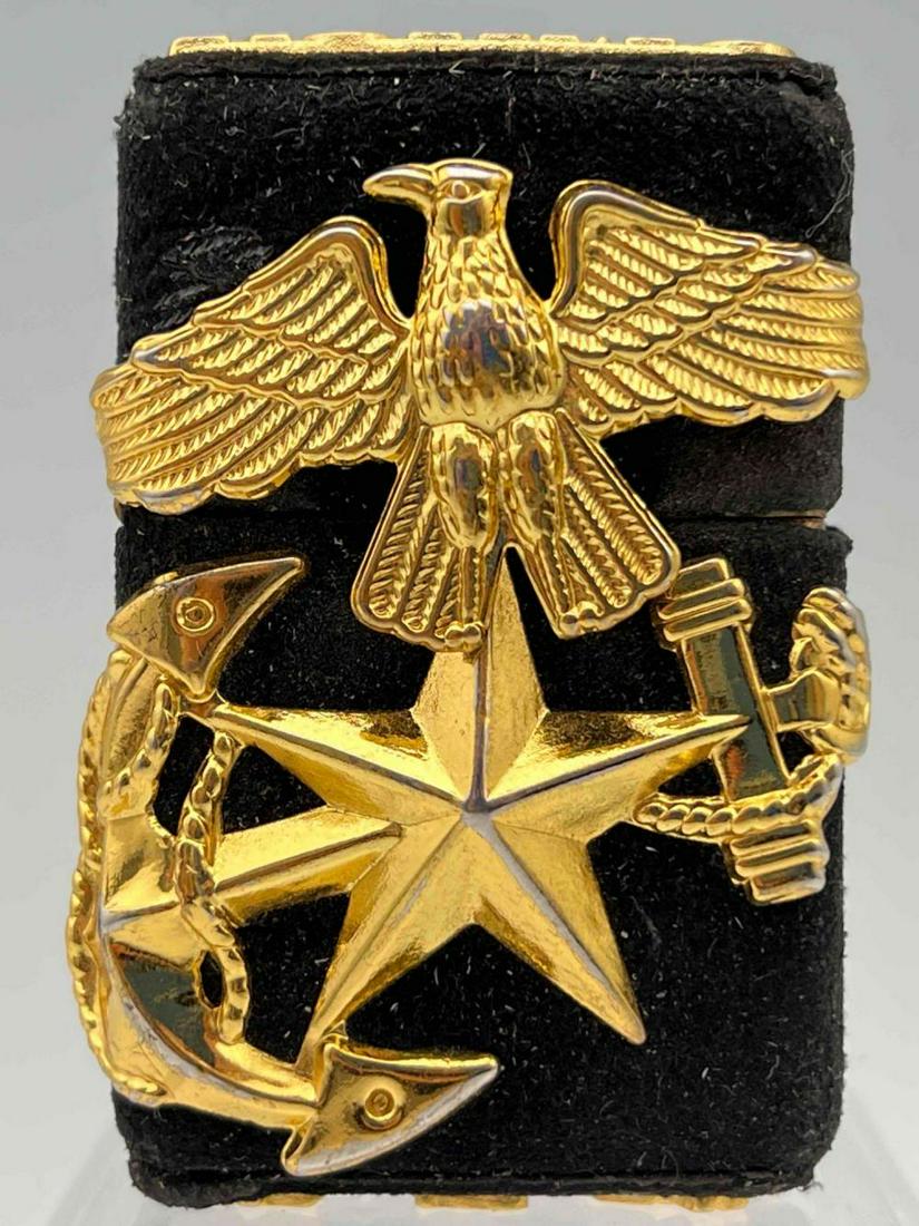 Zippo Lighter, Republic of Korea Marine Corps Insignia: Zippo Lighter, Republic of Korea Marine Corps Insignia and Inscription. Approximately 2.5H x 1.6875W x .75L in.