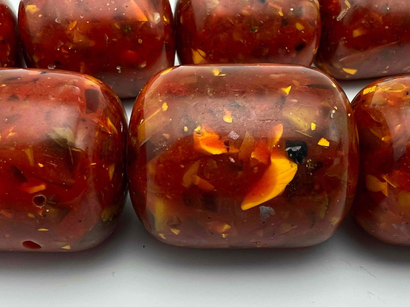 Vintage Large Plastic Red Confetti Beads (1 of 10)