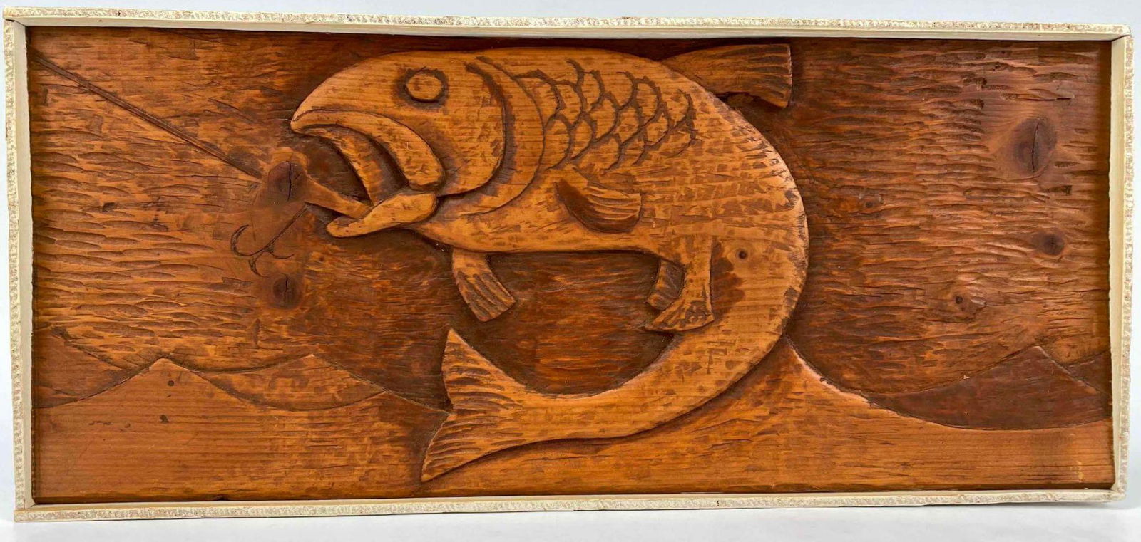 American Folk Art Carved Fish Plaque (1 of 12)
