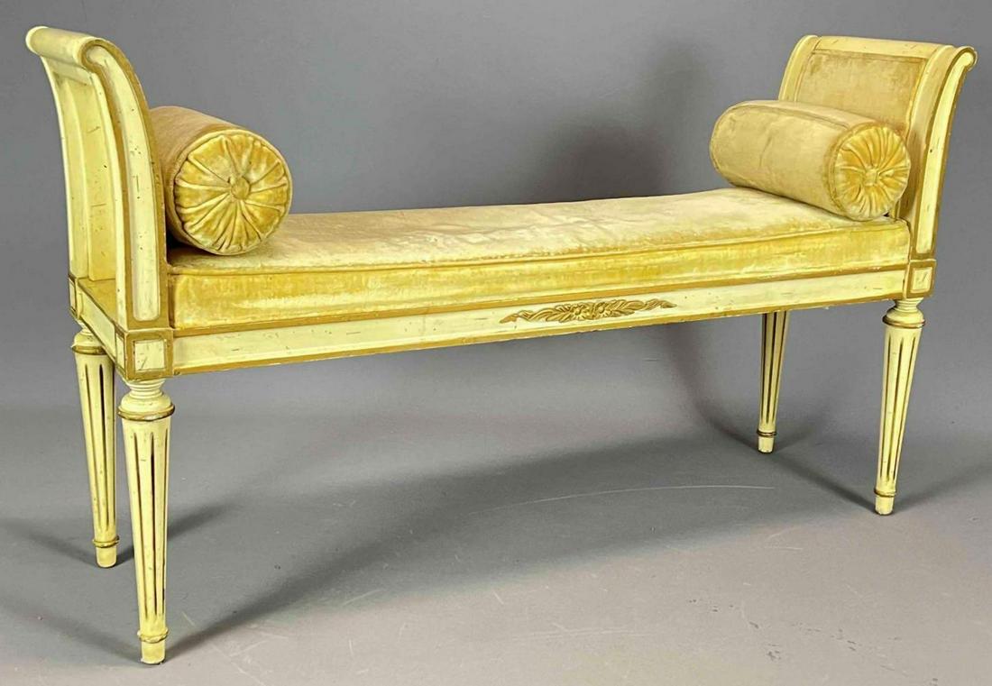 Louis XVI Style Painted Window Bench (1 of 20)