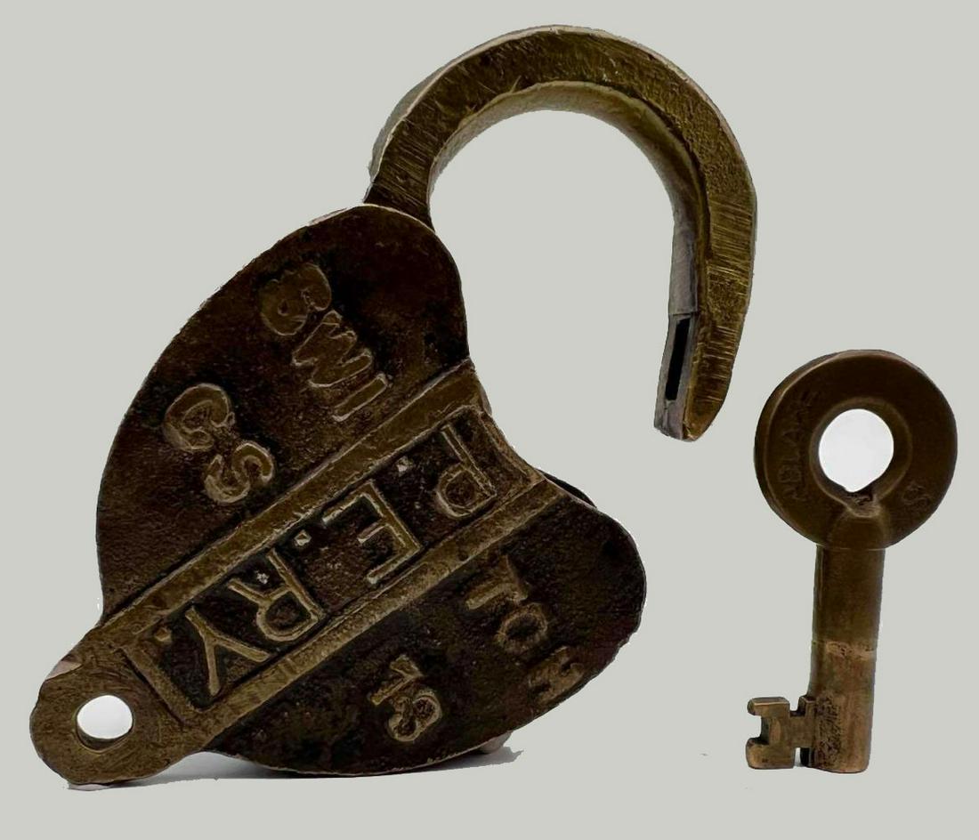 Extremely Rare Pacific Electric Railroad Switch Lock and Key (1 of 17)