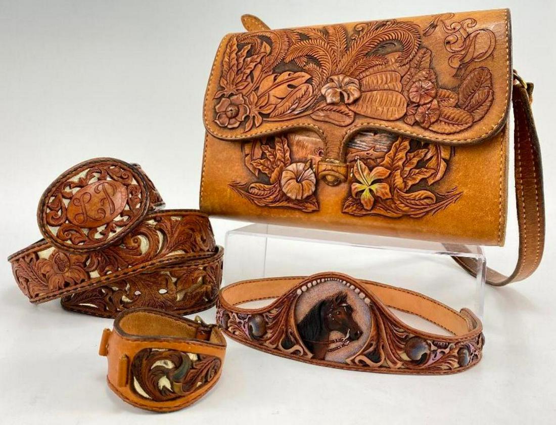 Robert Beard Hand Tooled Leather Hat Band & More (1 of 20)