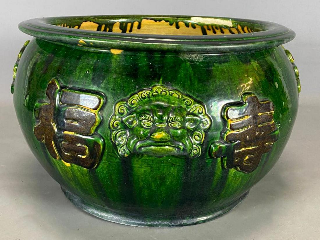 Monumental Chinese Green Glazed Ceramic Pot (1 of 18)