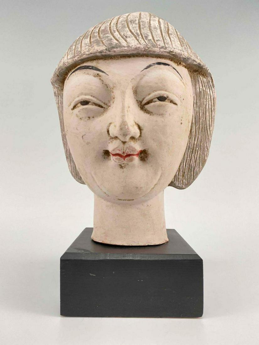 Chinese Terracotta Polychrome Woman's Head (1 of 20)