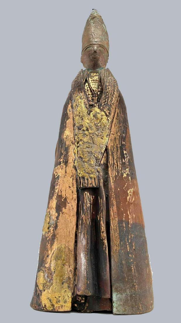 Large Modernist Brutalist Bronze of a Catholic Cardinal, European School (1 of 20)
